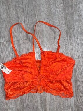 NWT! Aerie Orange lace bralette small
